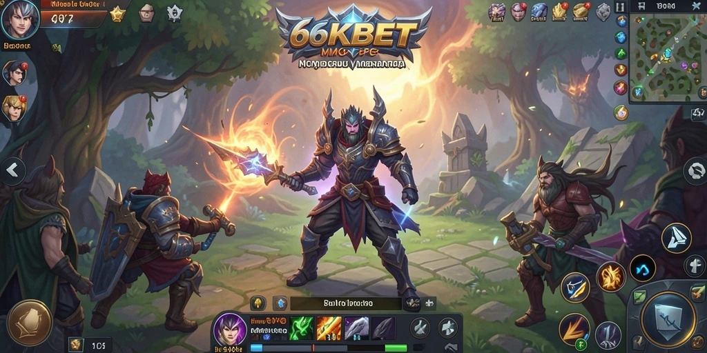 Menggambarkan duel seru dalam gameplay MMORPG 66KBET.