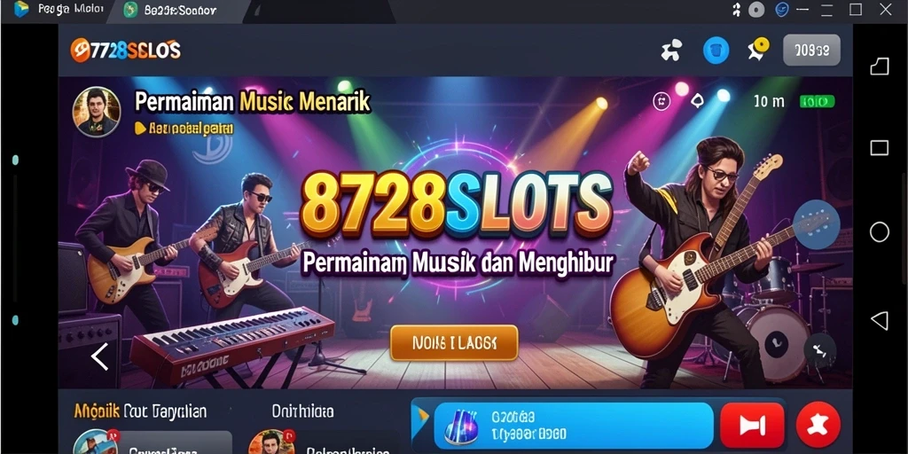Tampilan menarik dari gameplay 8728SLOTS dengan iringan musik.