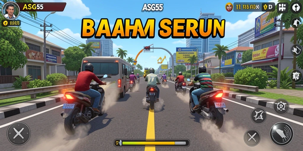 Gameplay balap yang mendebarkan dan penuh aksi di ASG55.
