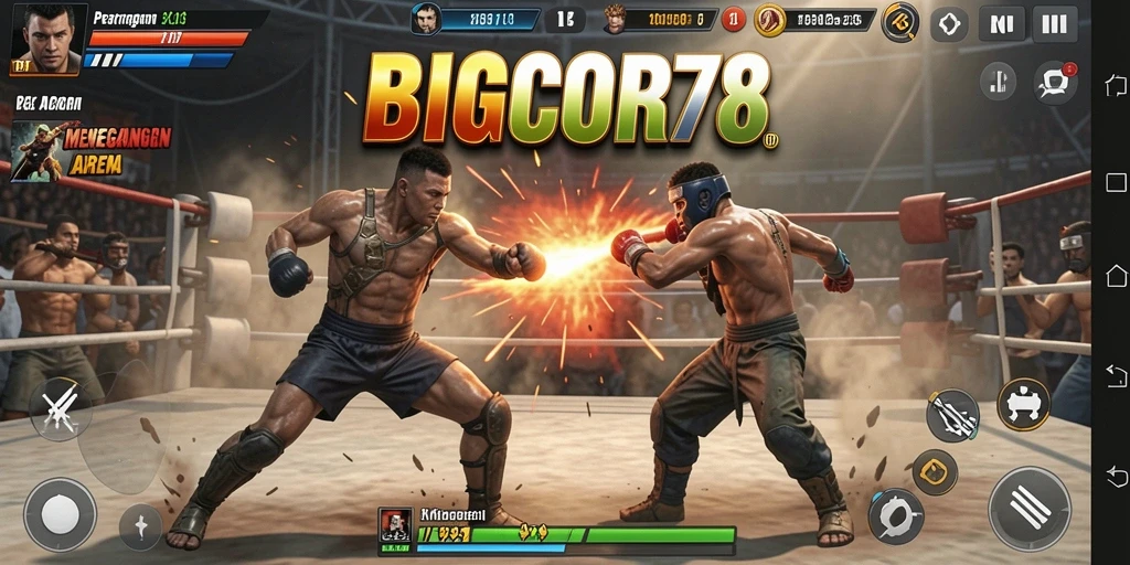 Tampilan action-packed dari pertarungan dalam BIGCOR78.