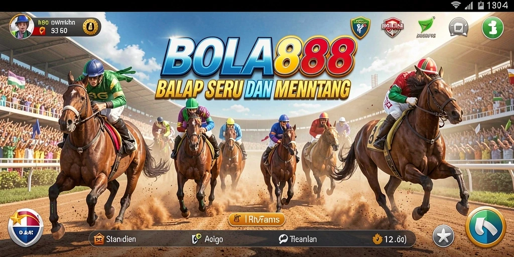 Tampilan screenshot gameplay BOLA88 yang menunjukkan momen balapan seru.