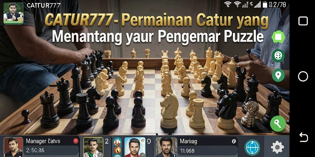 Screenshot utama CATUR777 menampilkan gameplay catur yang menantang dan seru.