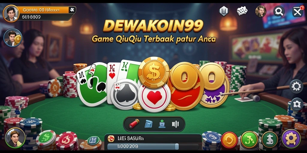 Screenshot DEWAKOIN99 menampilkan aksi seru permainan QiuQiu.