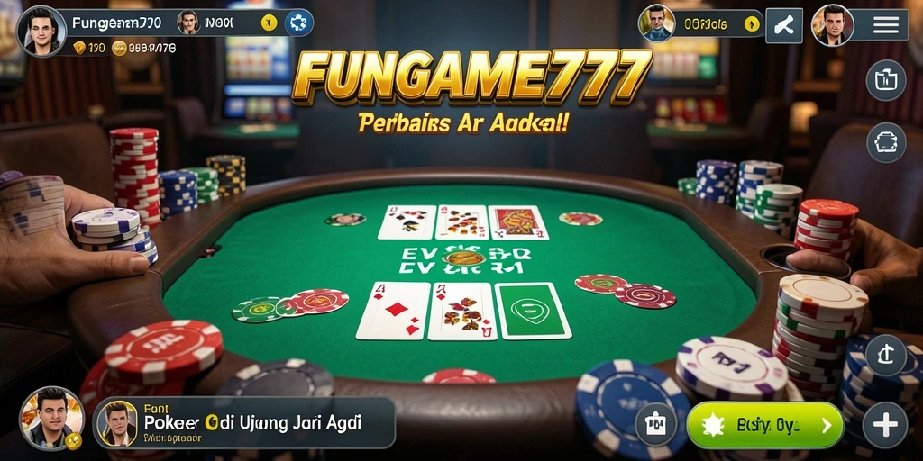 Tampilan gameplay Poker yang mendebarkan di FUNGAME777.