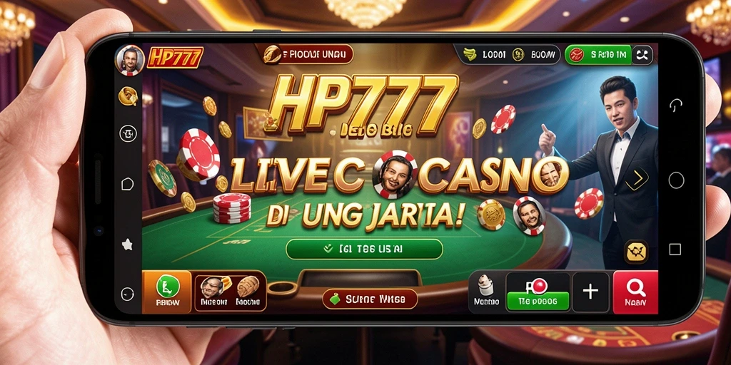 Tampilan utama game HP777 dengan dealer langsung dan permainan kasino yang menarik.