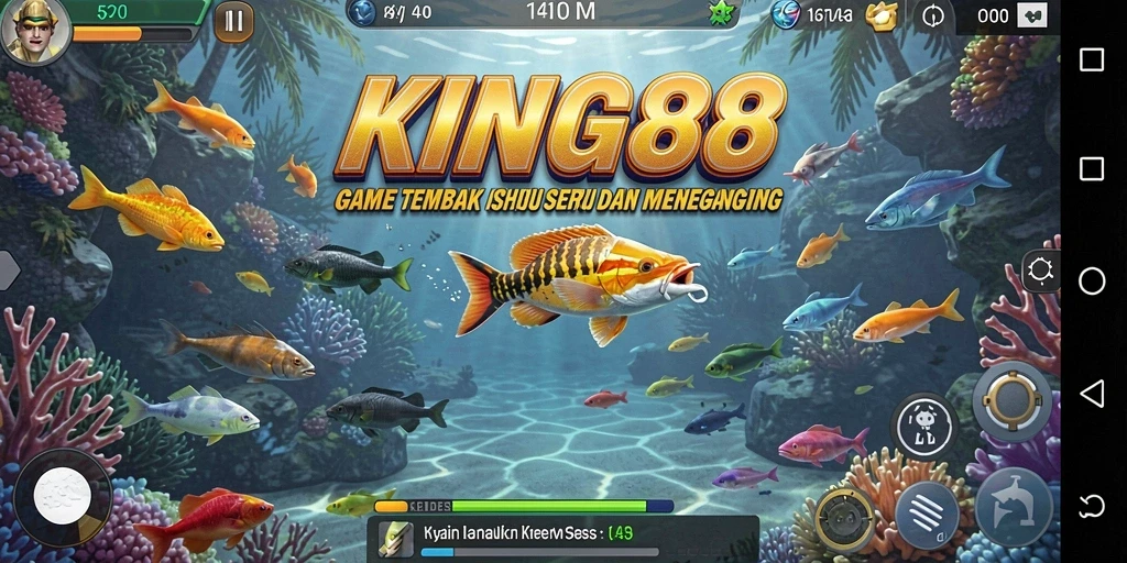 Screenshot menunjukkan aksi menembak ikan yang seru di KING88.