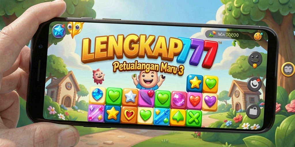 Tangkap momen seru gameplay LENGKAP777 di dunia Match-3.