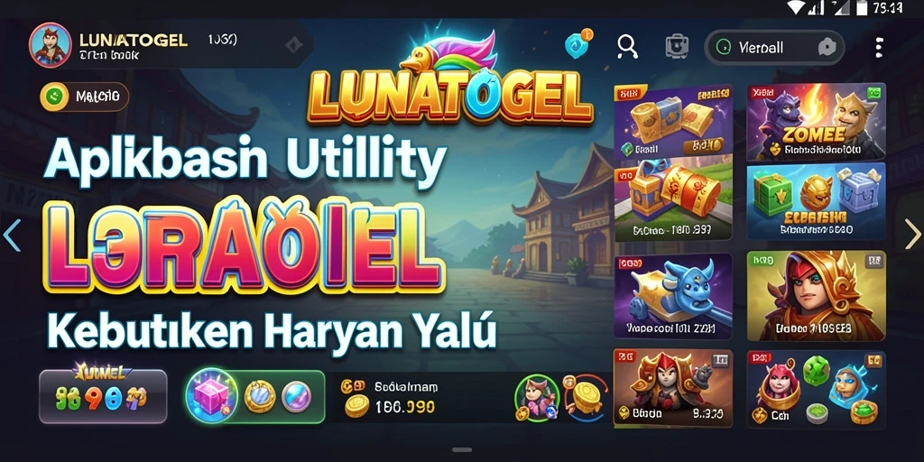 Tampilan antarmuka aplikasi LUNATOGEL yang sederhana dan intuitif.