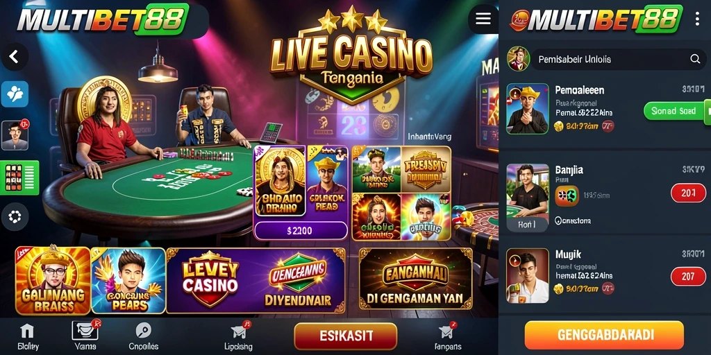 Tampilan gameplay Live Casino yang mendebarkan di MULTIBET88.