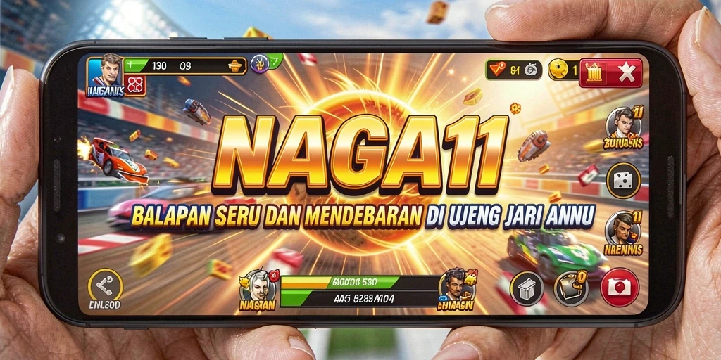 Tampilan gameplay balapan yang seru dan mendebarkan dari NAGA11.