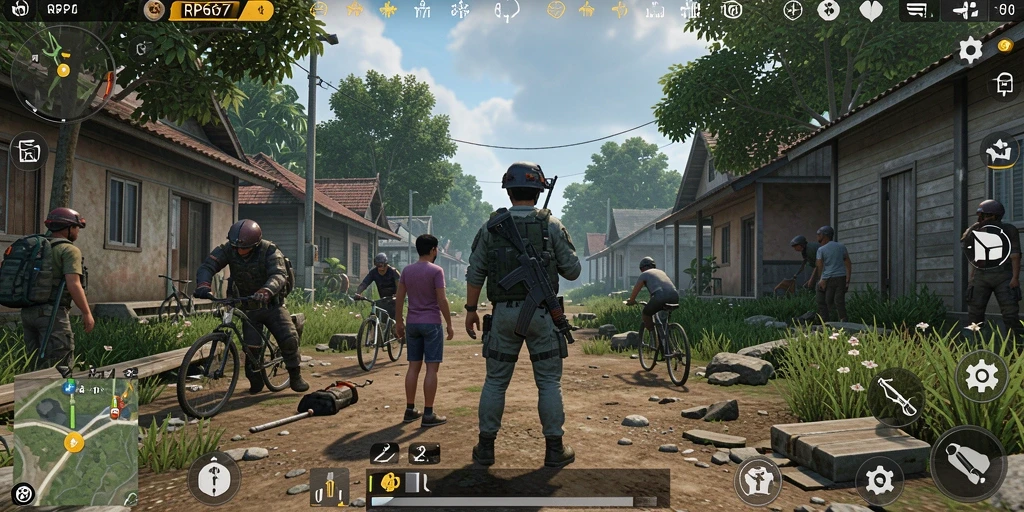 Gameplay RP6677 menampilkan interaksi karakter dalam dunia simulasi.