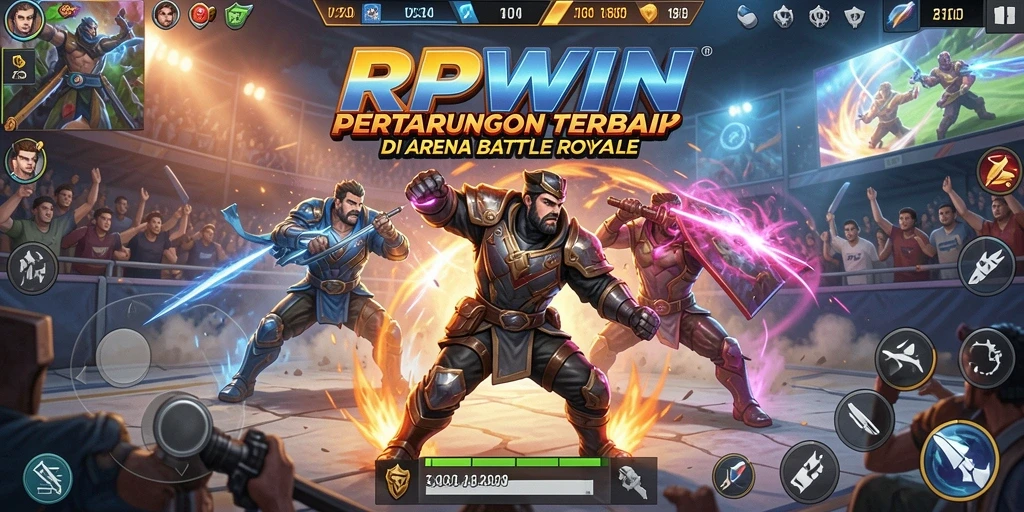 Screenshot RPWIN menampilkan aksi seru dalam game Battle Royale.