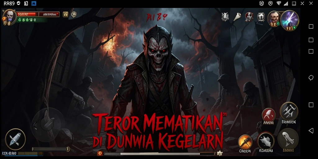 Screenshot utama RR89 menampilkan gameplay menegangkan di dunia Horror.