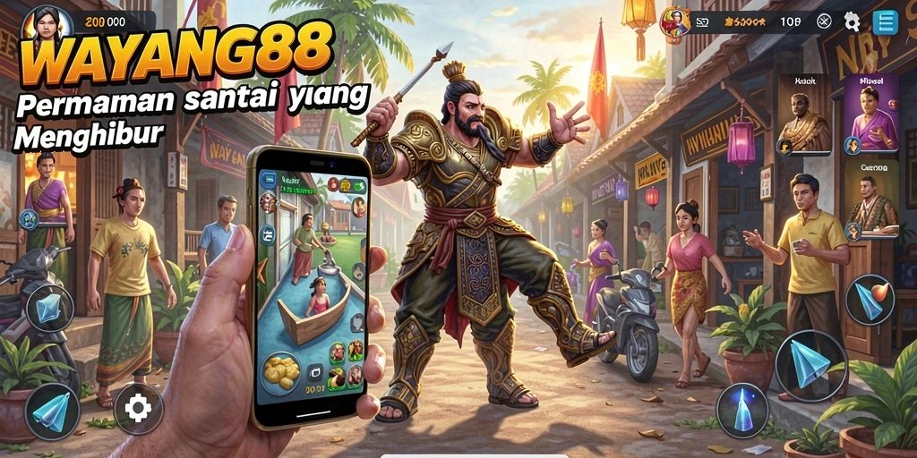 Tampilan gameplay WAYANG88 yang penuh warna dan menghibur.